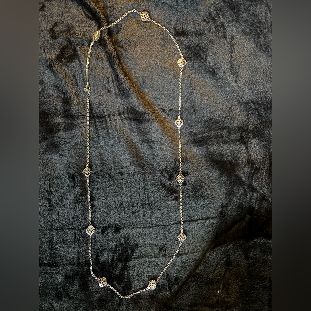 Kendra Scott Silver Chain Necklace with Geometric Accents